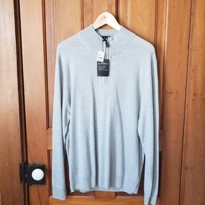 Mens 1/4 zip merino wool sweater